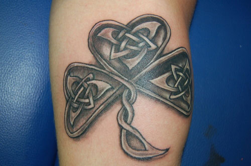 Grey Celtic Irish Tattoo On Bicep