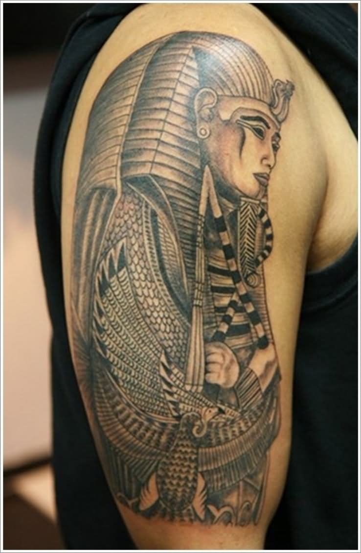 Half Sleeve Egyptian Tattoo For Men