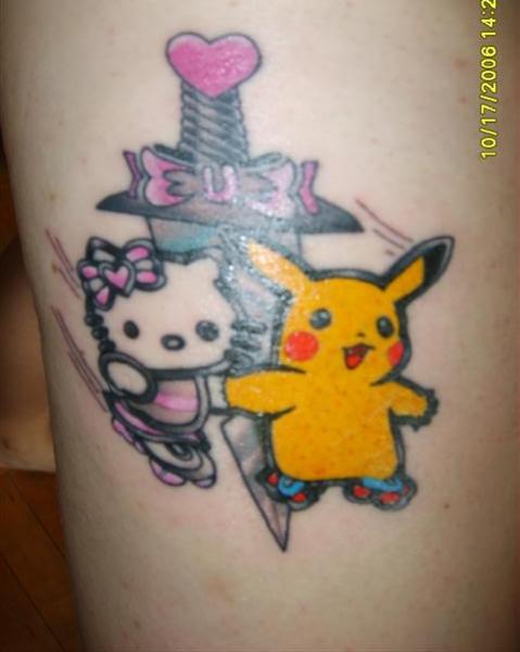 Hello Kitty And Video Game Tattoo