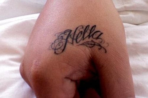 Hello Word Tattoo On Hand
