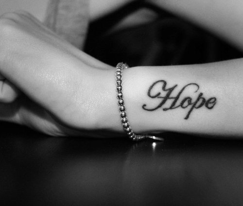 Hope Word Tattoo Design For Forearm