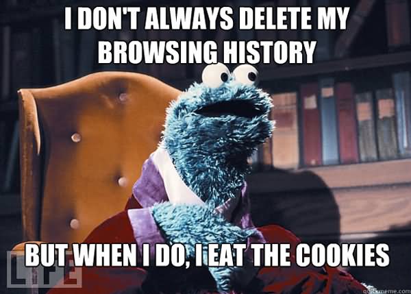 I Don't Always Delete My Browsing History Funny Cookie Meme Image