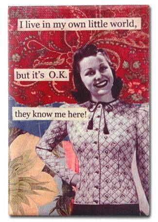 I Live In My Own Little World But It's Ok They Know Me Here Funny Vintage Meme Photo