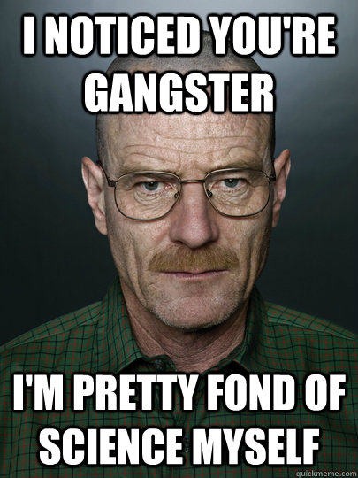 I Noticed You Are Gangster I Am Pretty Fond Of Science Myself Funny Meme Image
