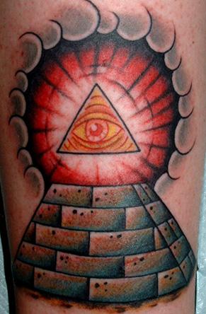 Illuminati Eye Pyramid Tattoo Design For Sleeve