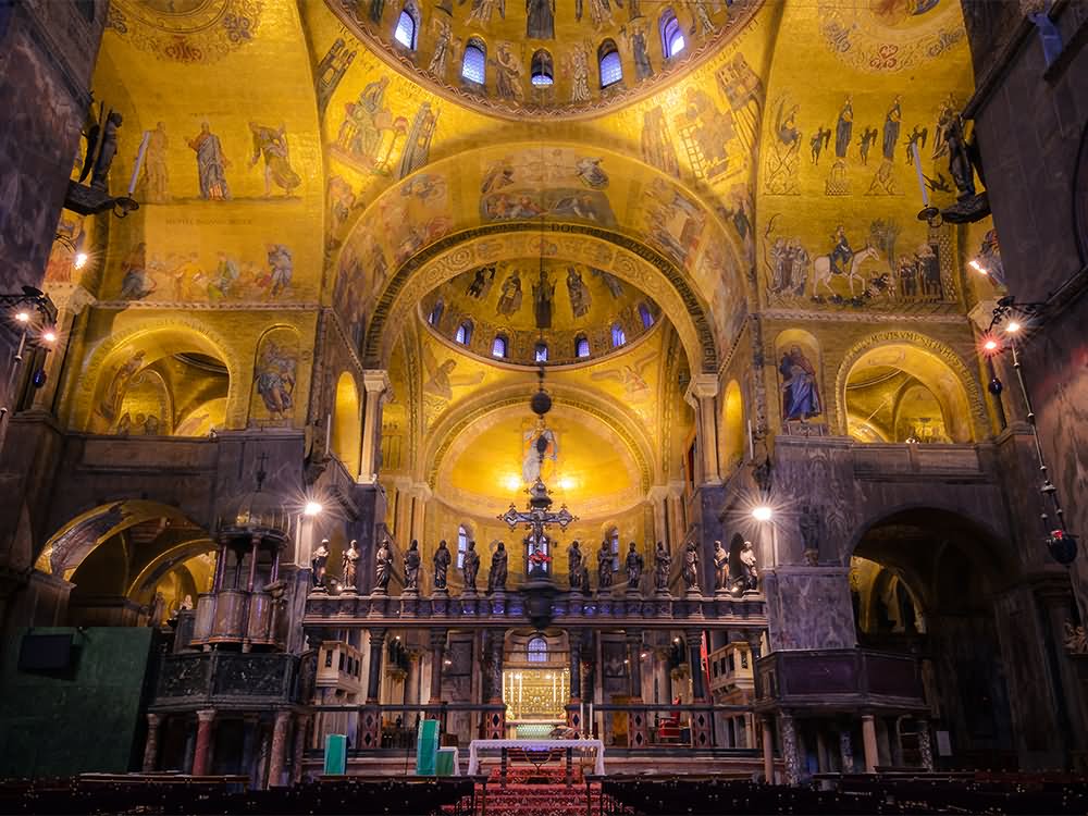 Interior View Of The St Mark's Basilica, Venice, Italy