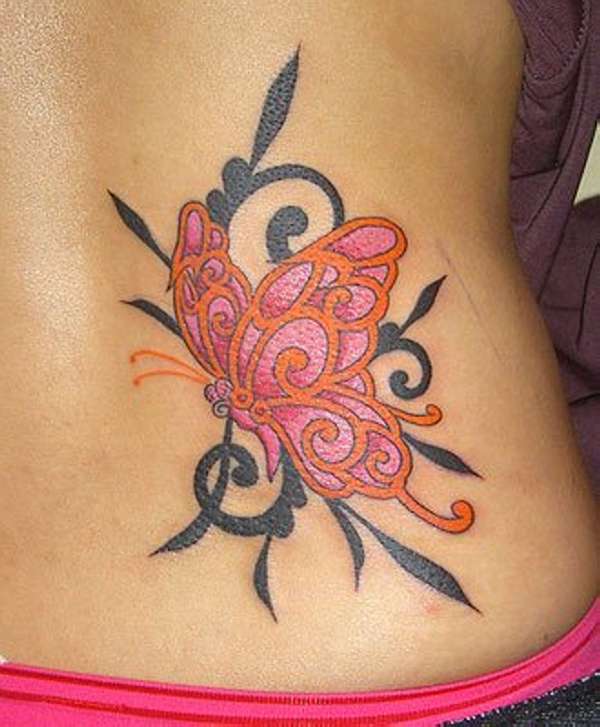 Irish Butterfly Tattoo On Lower Back
