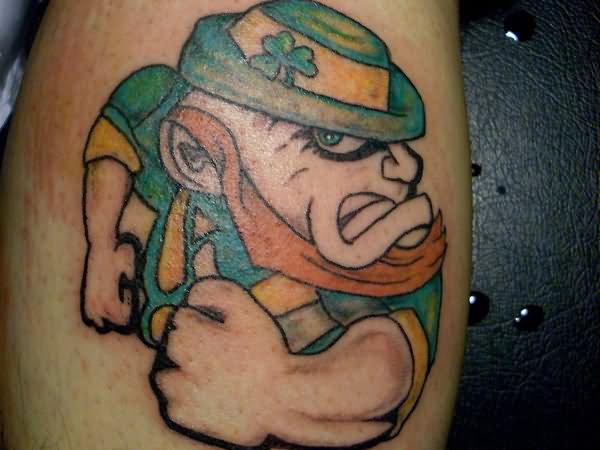 Irish Man Tattoo On Leg