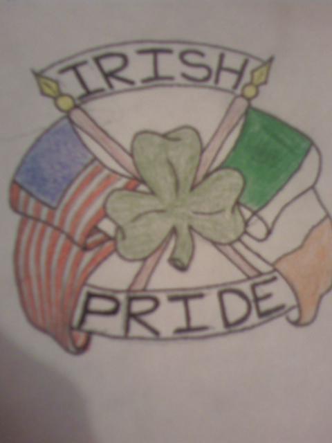 Irish Pride American And Irish Flag Tattoo Design