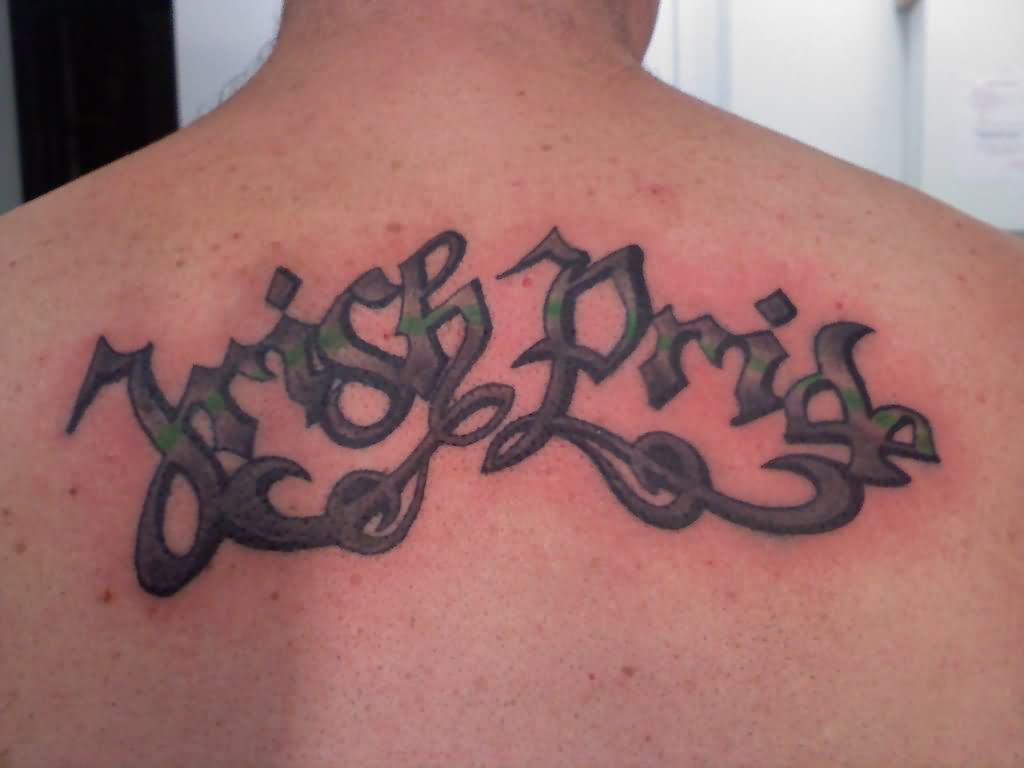 Irish Pride Tattoo On Upper Back by Ozect