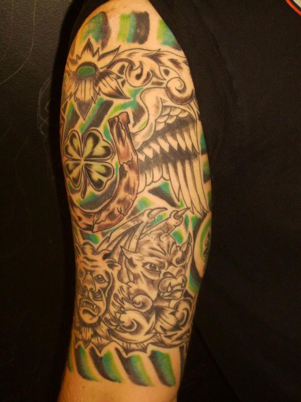 Irish Tattoo On Half Sleeve