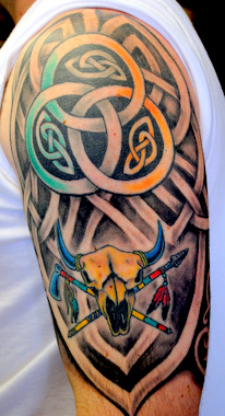 Irish Tattoo On Left Sleeve