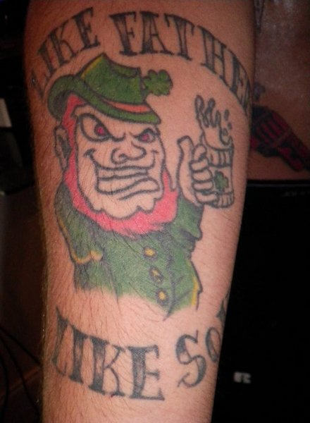 Irish Tattoo On Man Sleeve