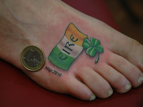 Irish Tattoo On Right Foot
