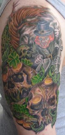 Irish Tattoo On Sleeve by Brian Gallagher