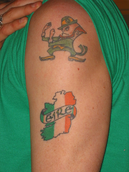 Irish Tattoos On Left Half Sleeve