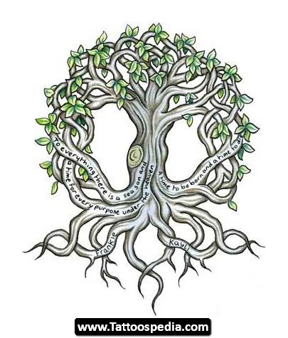 Irish Tree Tattoo Design