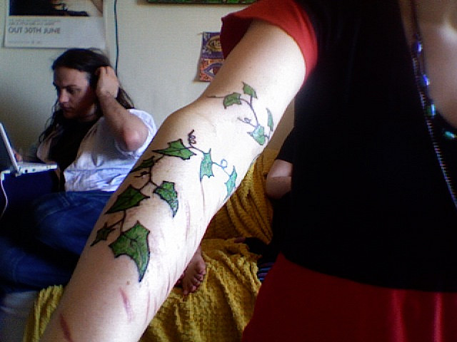 Ivy Vine Tattoo On Right Full Sleeve