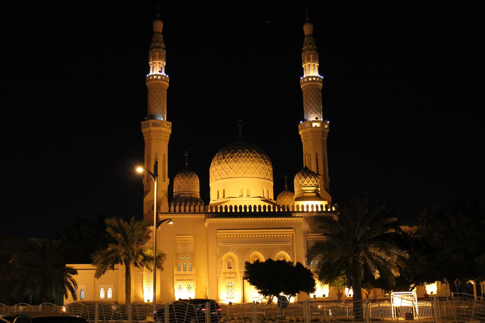 Jumeirah Mosque Illuminated At Night
