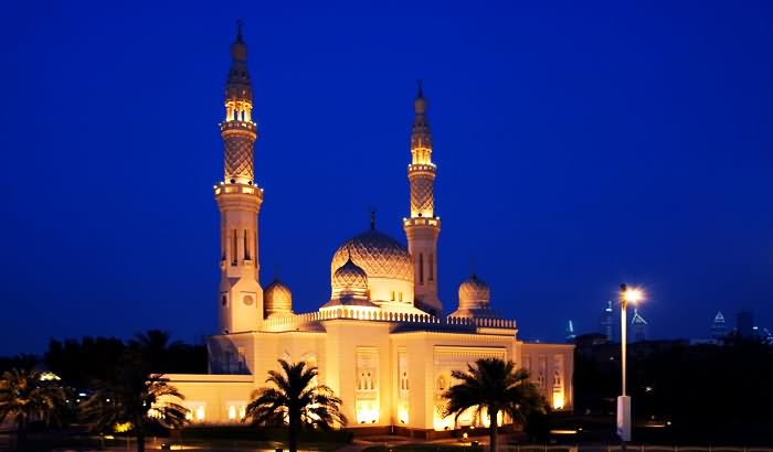 Jumeirah Mosque Night View Image
