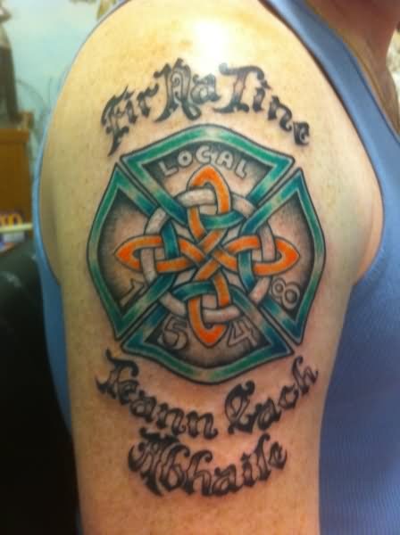 Knot Irish Tattoo On Right Shoulder