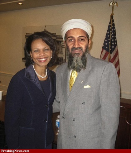 Lady With Osama Bin Laden Funny Photoshop April Fools Prank Image