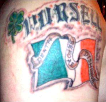 Left Shoulder Irish Flag Tattoo