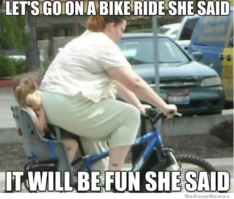 Let's Go On A Bike Ride She Said Funny Bicycle Meme Image
