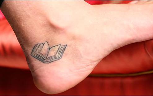 Literary Book Tattoo On Heel