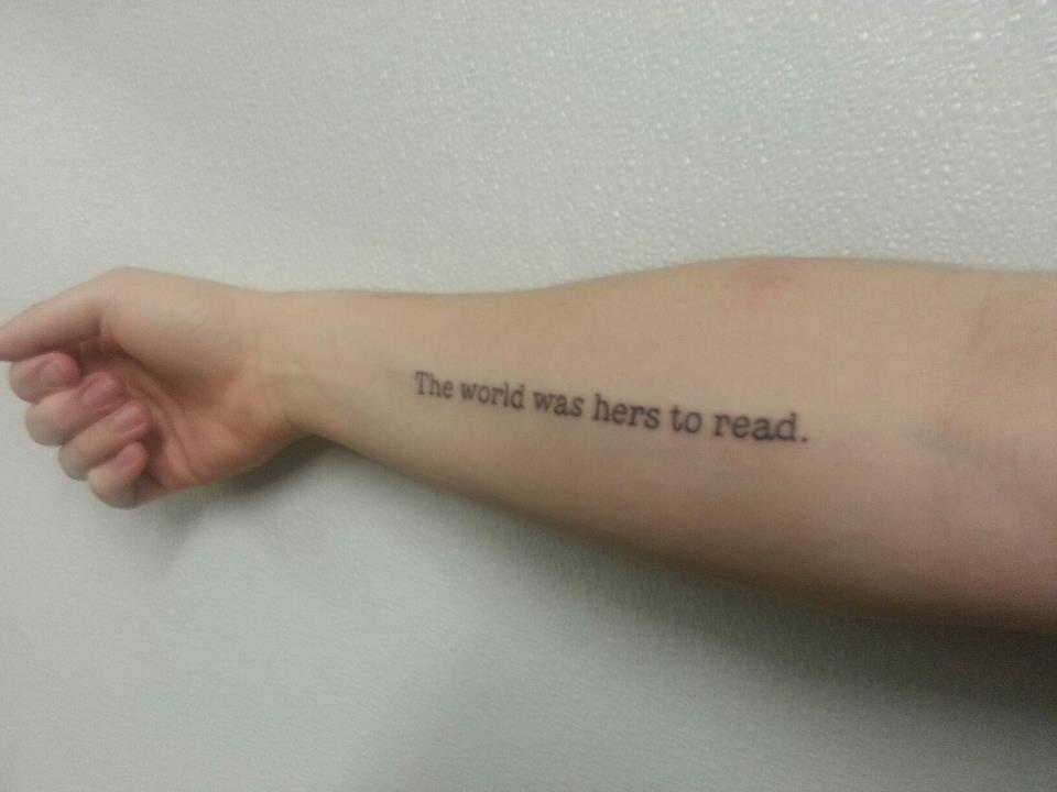 Literary From Book Tattoo Design For Forearm