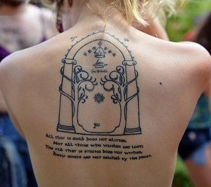 Literary From Book Tattoo On Upper Back