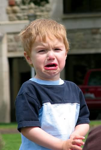 Little Crying Baby Sad Face Funny Image