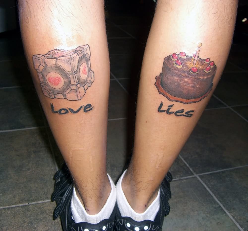 Love Lies Video Game Tattoos On Back Leg