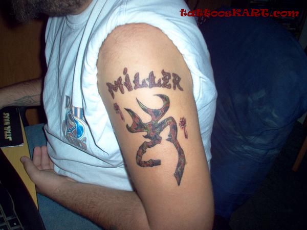 Miller Country Tattoo On Left Half Sleeve