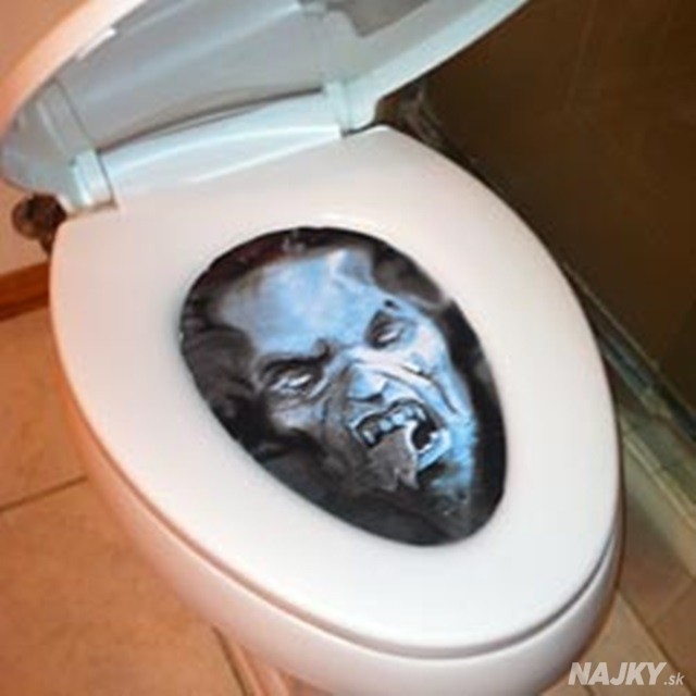 Monster Face Toilet Funny April Fool Prank Picture