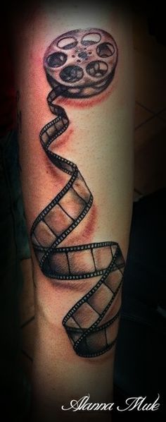 Movie Reel Cinema Tattoo On Arm Sleeve