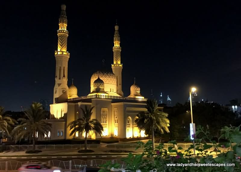 Night Image Of Jumeirah Mosque, Dubai