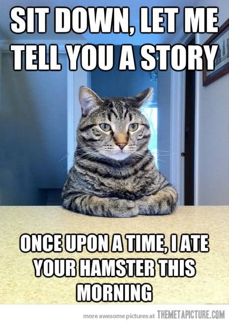 Once Upon A Time I Ate Your Hamster This Morning Funny Meme Image