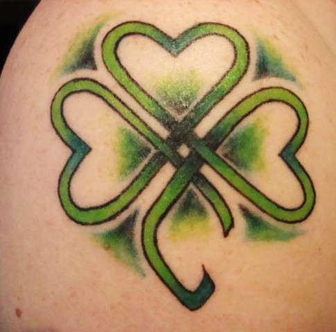Outline Irish Tattoo On Shoulder