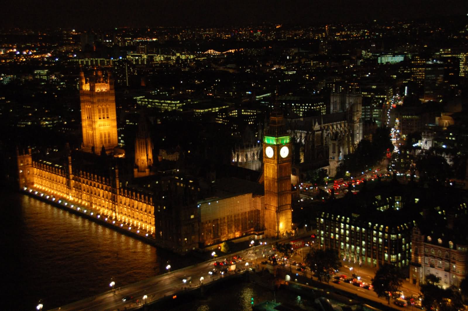 Palace Of Westminster And Big Ben At Night View From London Eye