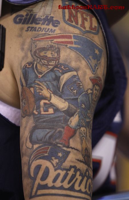 Patriotic Sports Tattoo On Half Sleeve
