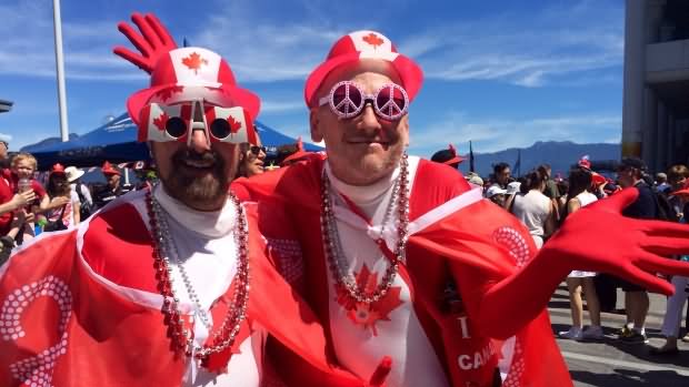 People Celebrating Canada Day Picture