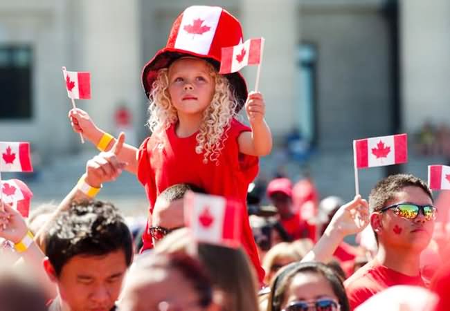 People Celebrating Canada Day