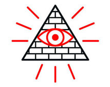 Red And Black Simple Eye In Pyramid Tattoo Stencil By Filip Gres