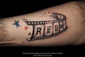 Reem Name On Reel Cinema Tattoo by Sunny