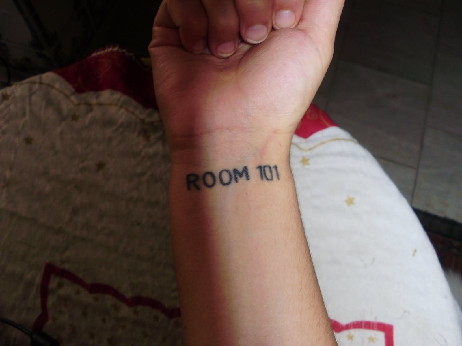 Room 101 Literary From Book Tattoo On Wrist