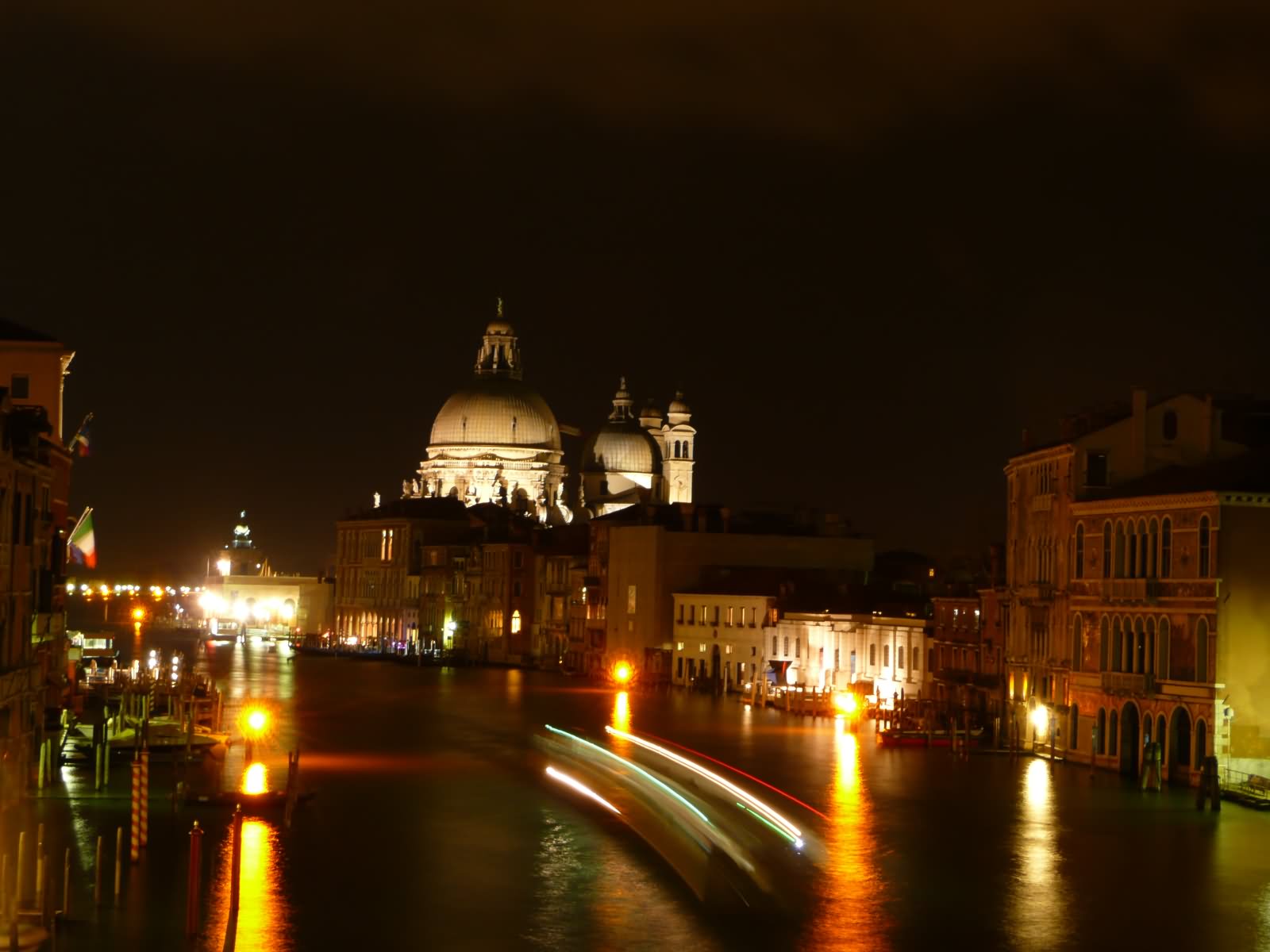 Santa Maria della Salute Night View With Motion Lights