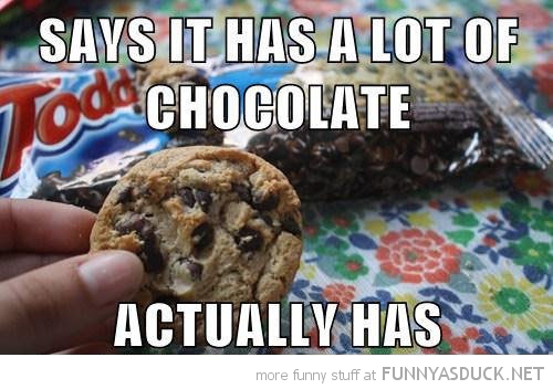 Says It Has A Lot Of Chocolate Actually Has Funny Cookie Meme Picture