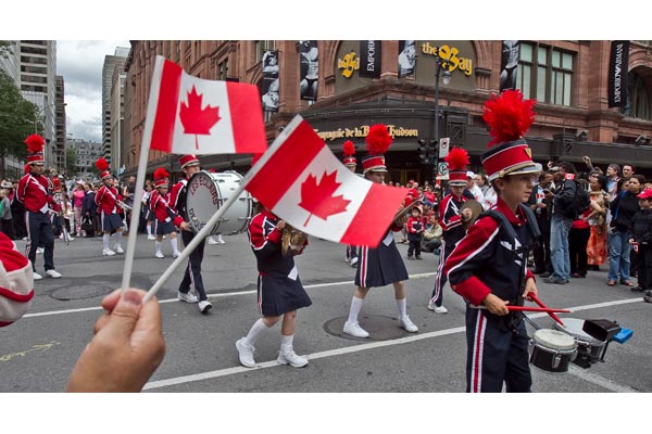 School Children Taking Part In Canada Day Parade