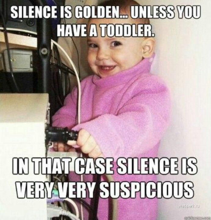Silence Is Golden Unless You Have A Toddler Funny Children Meme Picture